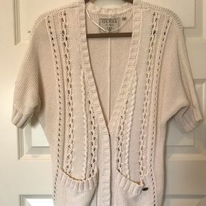 Open Knit Short Sleeve Cardigan